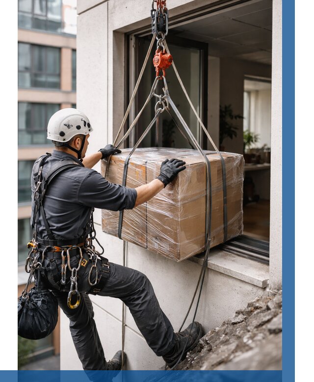 Подъем груза через окно в Королёве от 4679 р. | ВЫСОТНИК-Кор