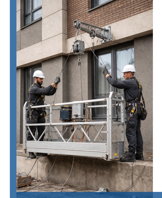 Монтаж и подъем фасадной люльки в Королёве с гарантией безопасности