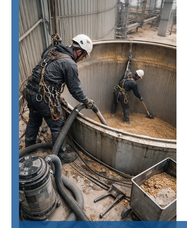 Профессиональная чистка зерновых бункеров в Королёве с выездом