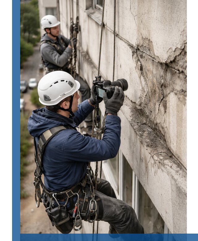 Фотофиксация дефектов фасада с высотной съемкой в Королёве