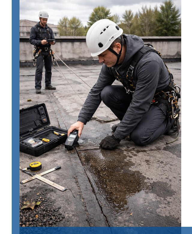 Обследование кровли на протечки и выявление дефектов в Королёве