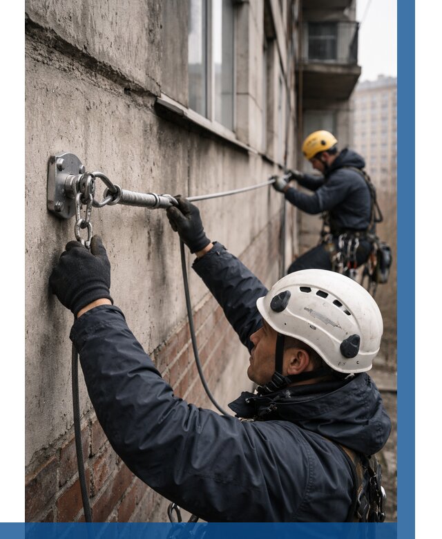 Монтаж анкерных линий в Королёве от 3119 р. | ВЫСОТНИК-Кор