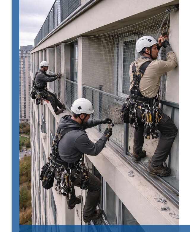 Профессиональный монтаж защитной сетки от птиц в Королёве